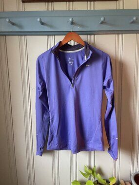 Nike Dri-FIT Half Zip Long Sleeve Running Top Women’s Small Purple Athletic